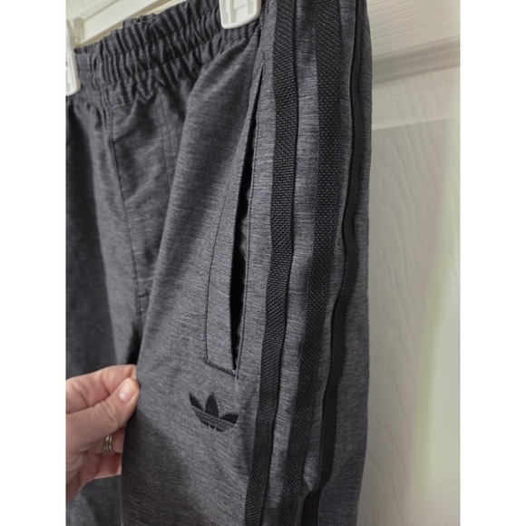 Vintage Adidas Side Stripe Lined Windbreaker Track Pants, Gray, Small - Picture 3 of 5